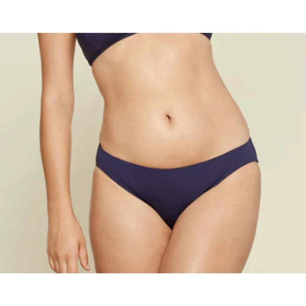 NWT Andie Women's The Bikini Bottom Eco-Nylon Flat Navy Blue Size XL